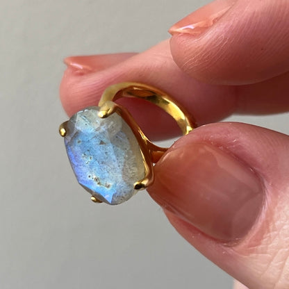 [ labradorite ] GEM ear cuff gold