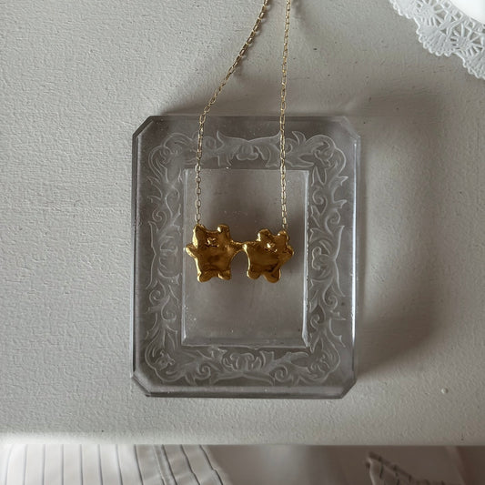[ gold ] bears necklace