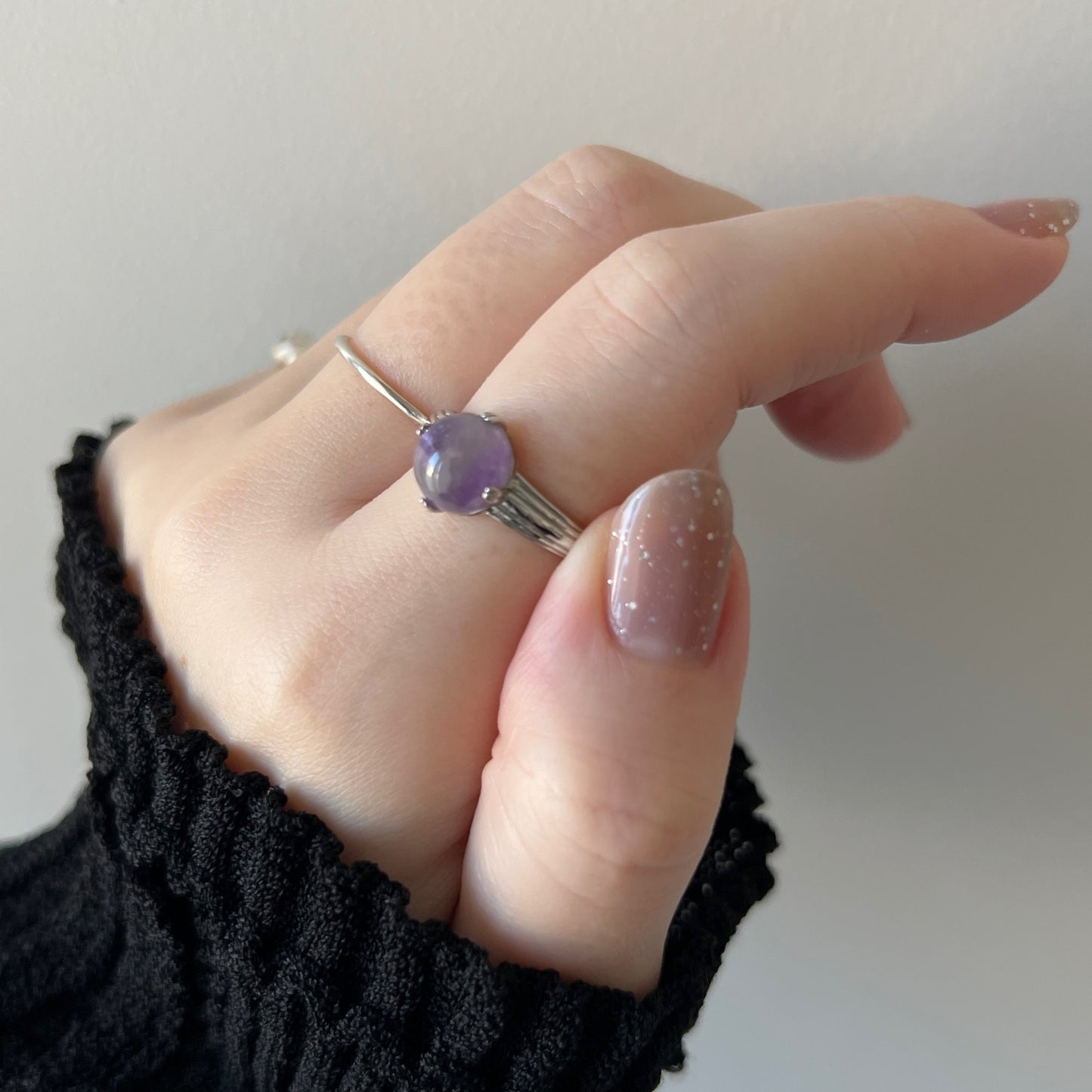 [ vine amethyst ] croissant silver