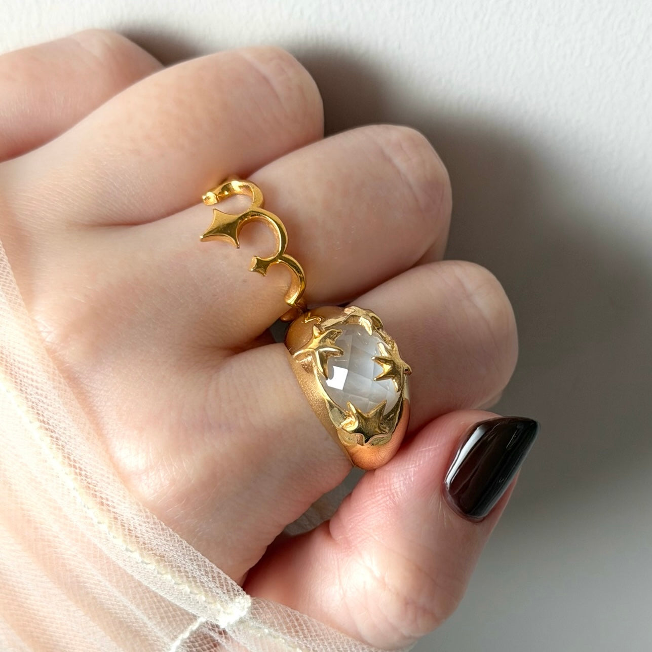 [ mother of pearl doublet ] twinkle ring gold