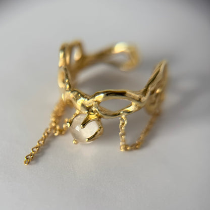 [ royal blue moon stone ] nuanced mesh gold