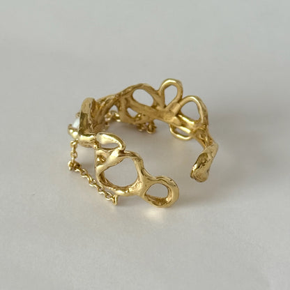 [ royal blue moon stone ] nuanced mesh gold