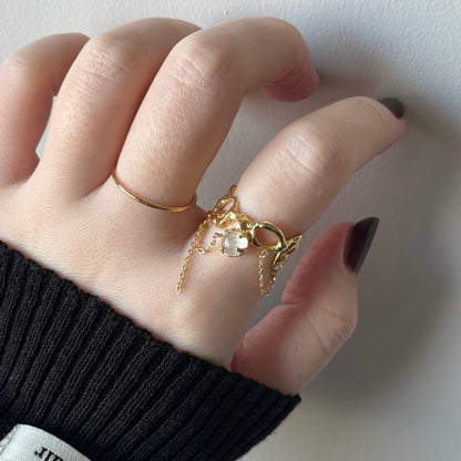 [ royal blue moon stone ] nuanced mesh gold