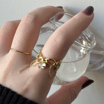 [ royal blue moon stone ] nuanced mesh gold