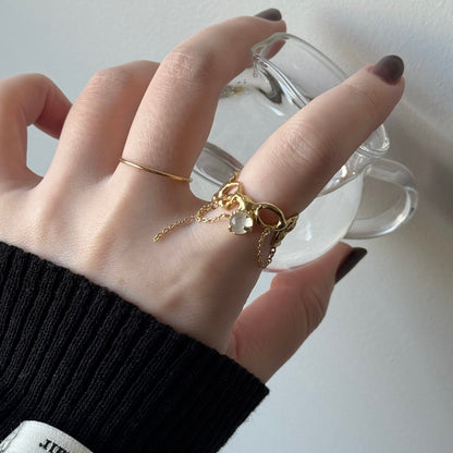 [ royal blue moon stone ] nuanced mesh gold