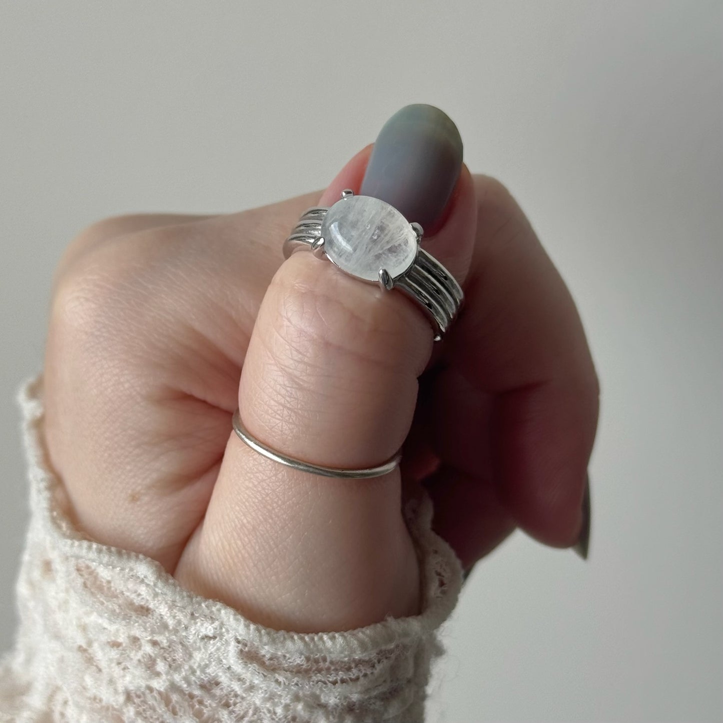 [ moon stone ] trois silver