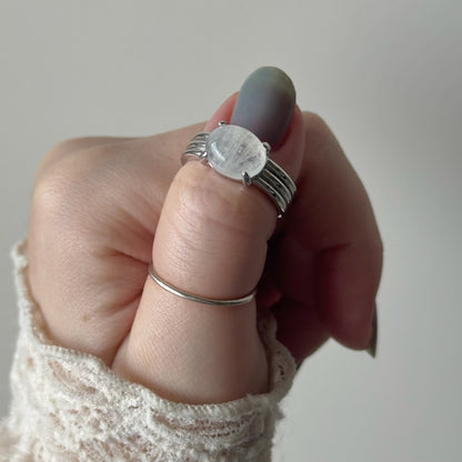 [ moon stone ] trois silver