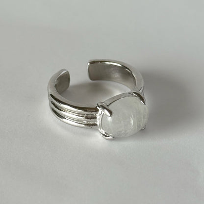 [ moon stone ] trois silver