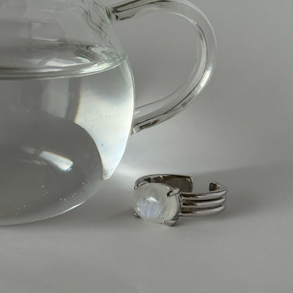 [ moon stone ] trois silver