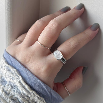 [ moon stone ] trois silver