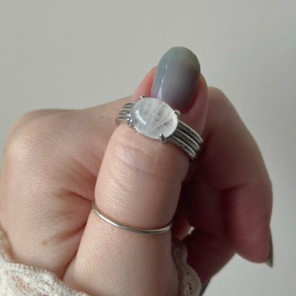 [ moon stone ] trois silver