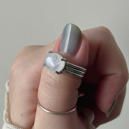 [ moon stone ] trois silver