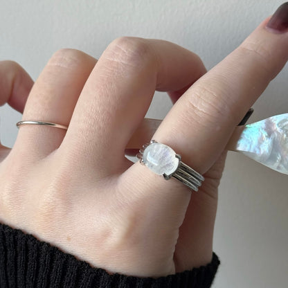 [ moon stone ] trois silver