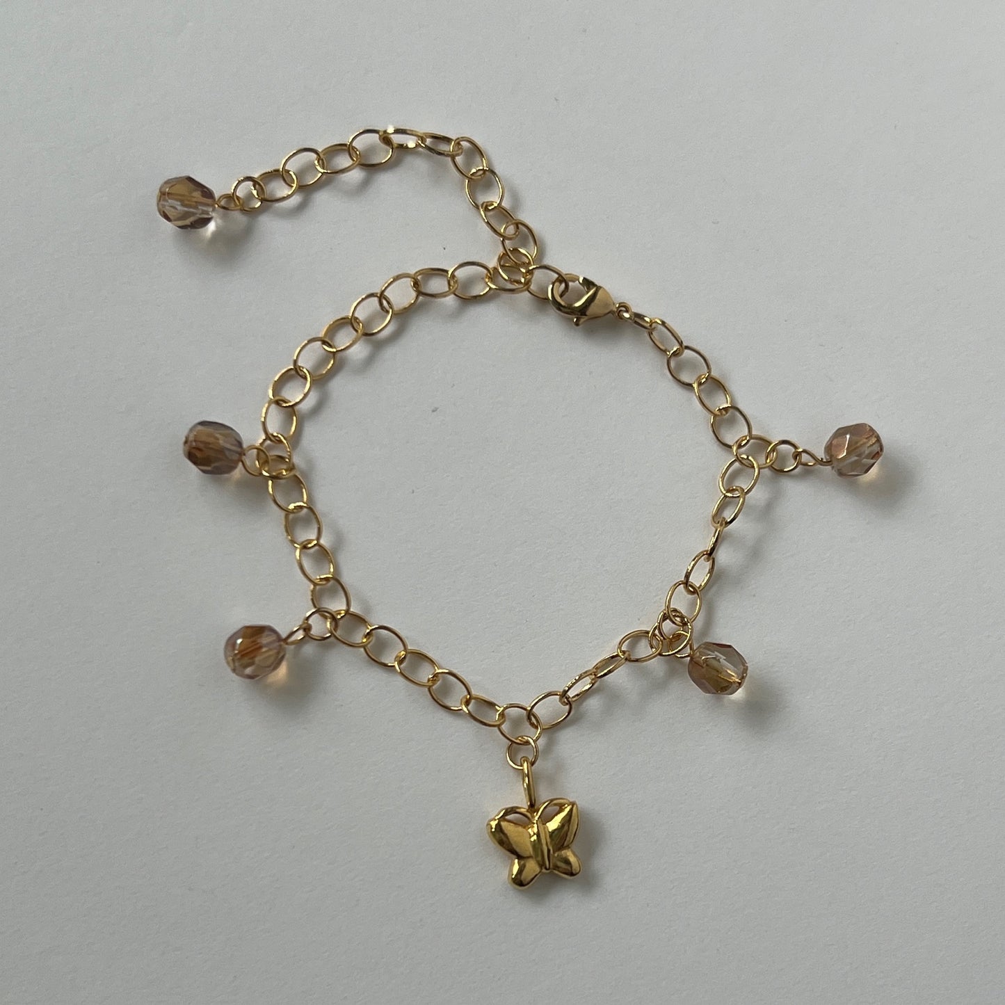 [ butterfly ] motif charm bracelet gold