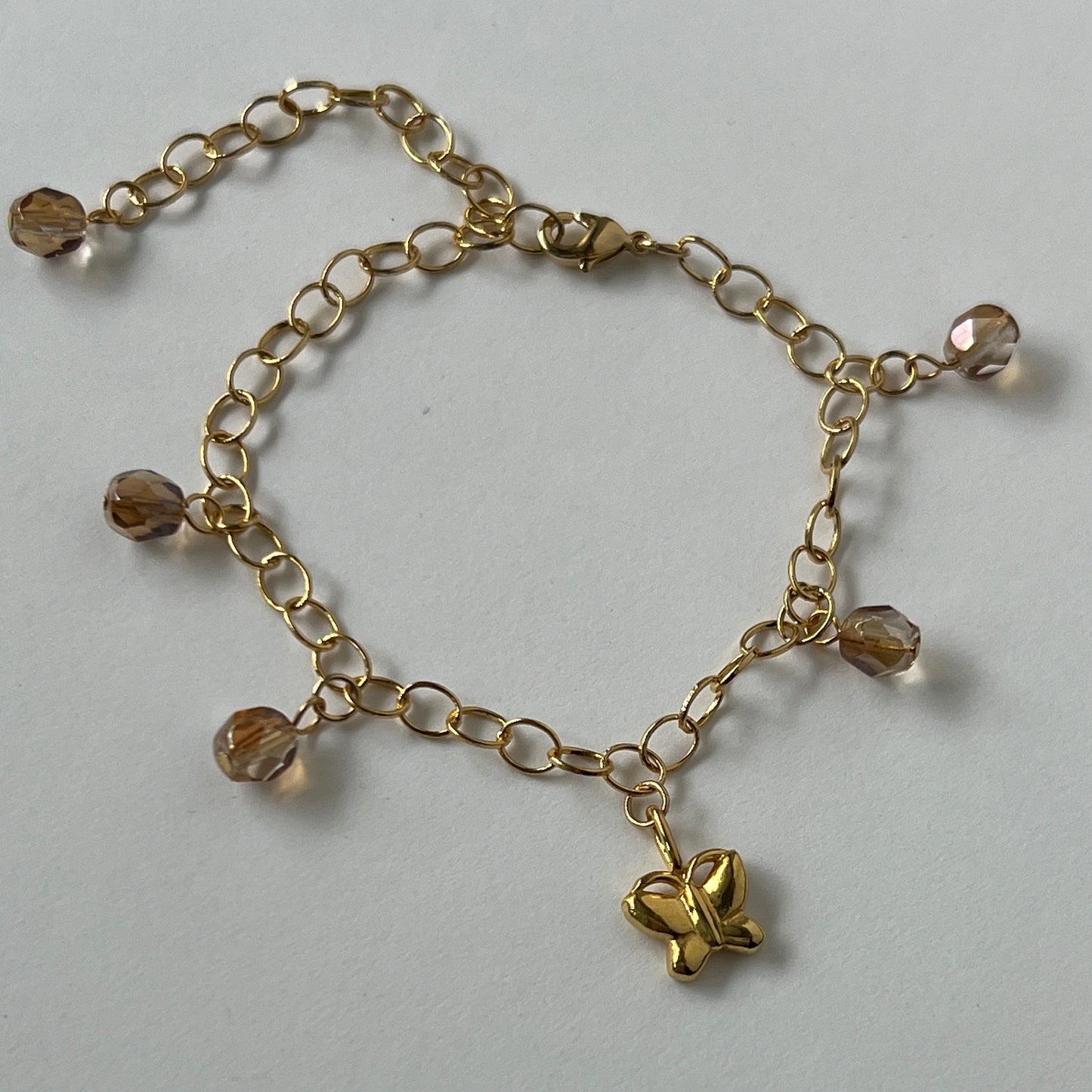 [ butterfly ] motif charm bracelet gold