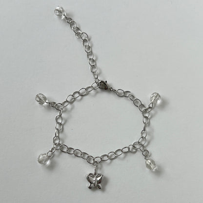[ butterfly ] motif charm bracelet silver