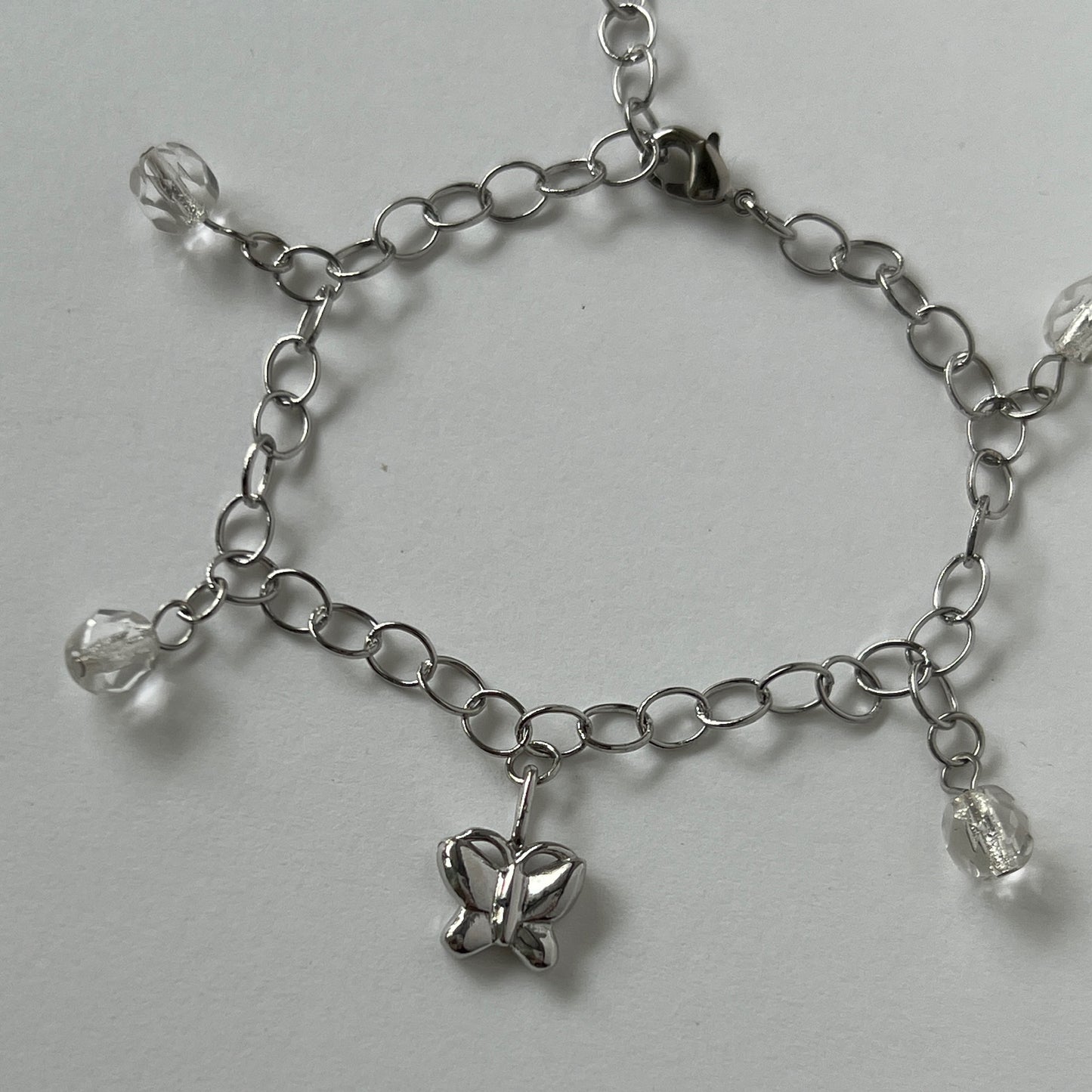 [ butterfly ] motif charm bracelet silver