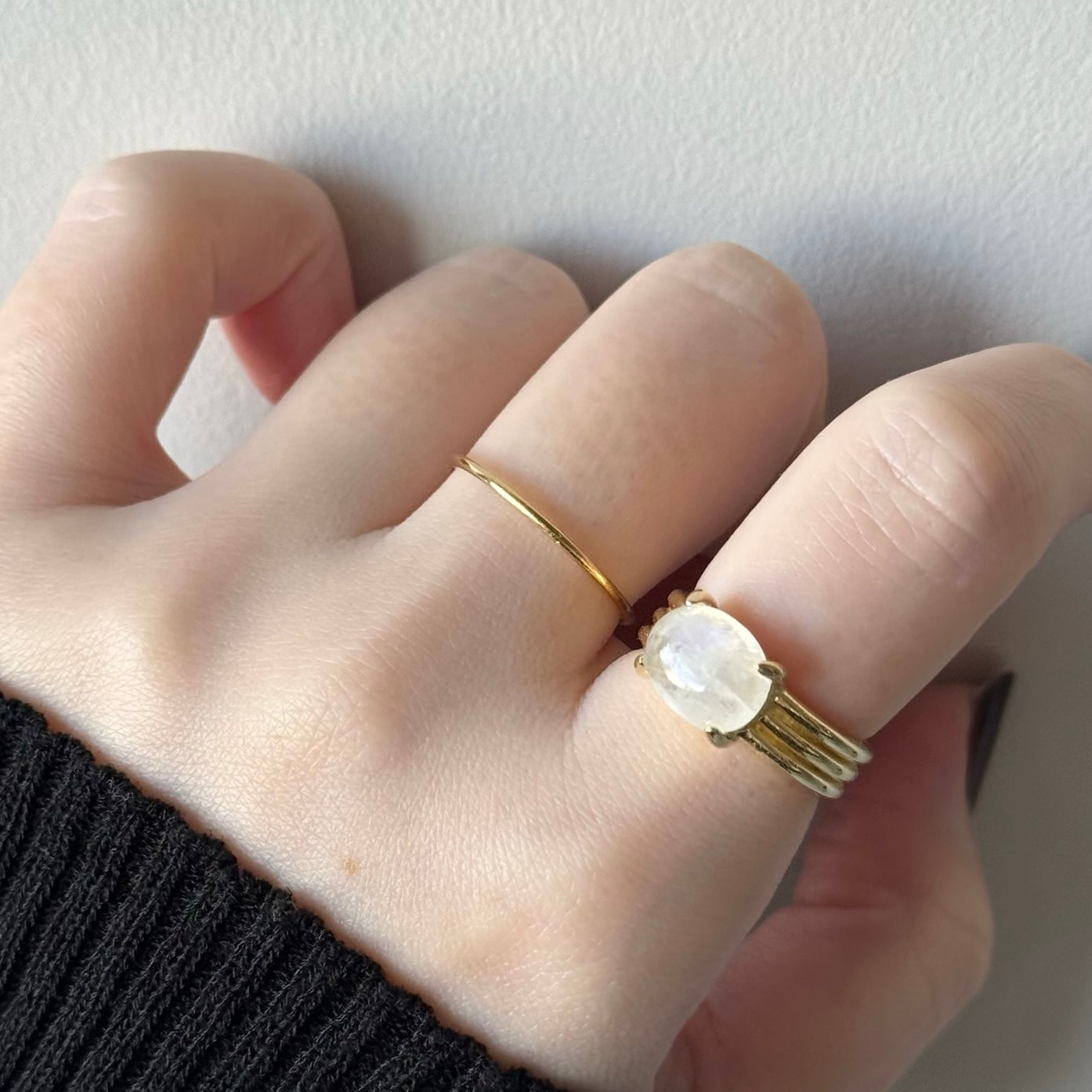 [ moon stone ] trois gold