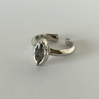 [ tourmalinated quartz ] marquis stone silver