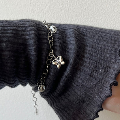 [ butterfly ] motif charm bracelet silver