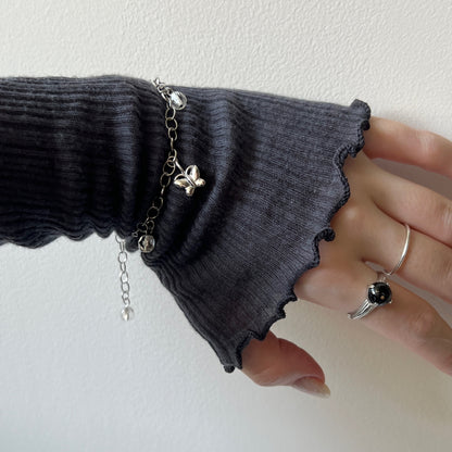 [ butterfly ] motif charm bracelet silver
