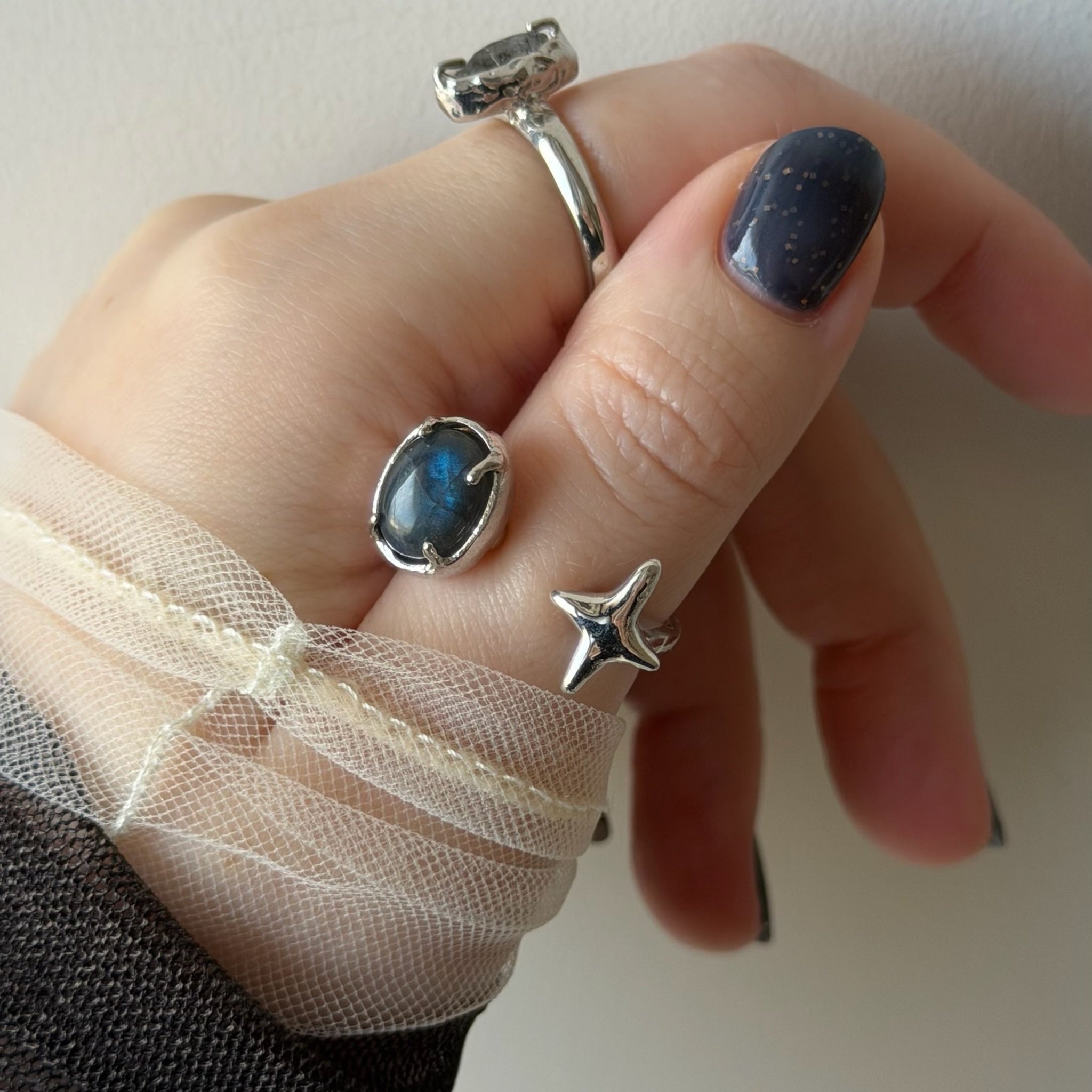 POMUMラブラドライト スター　リング blue labradorite ] four pointed star silver – POMUM&ARTS