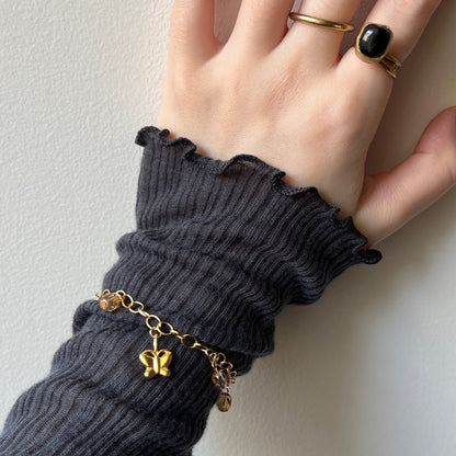 [ butterfly ] motif charm bracelet gold