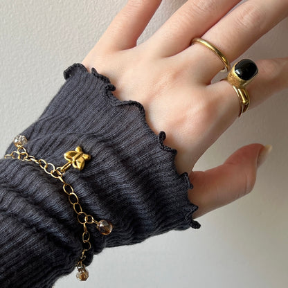 [ butterfly ] motif charm bracelet gold