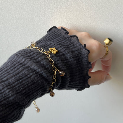 [ butterfly ] motif charm bracelet gold