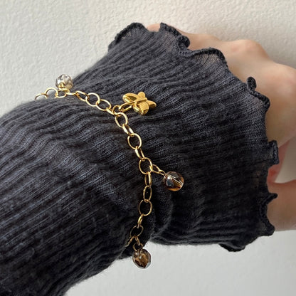[ butterfly ] motif charm bracelet gold