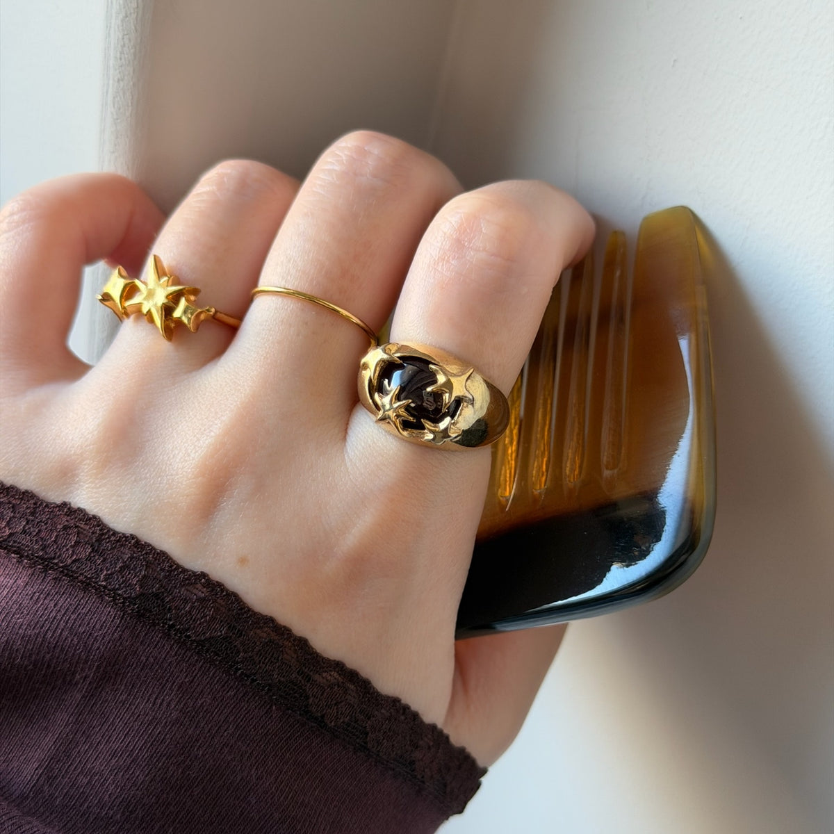 [ red garnet ] twinkle ring gold