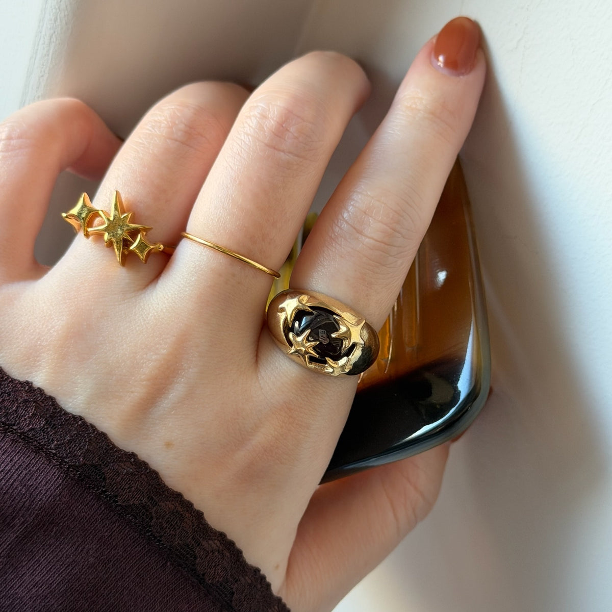 [ red garnet ] twinkle ring gold
