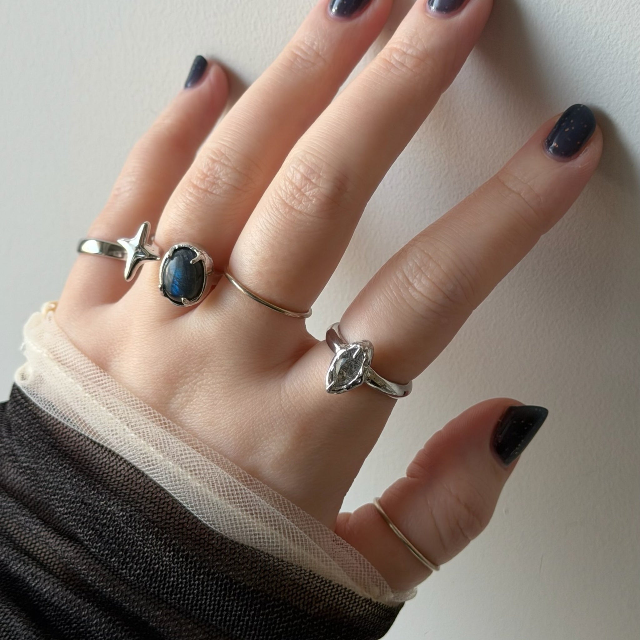 blue labradorite ] four pointed star silver – POMUM&ARTS