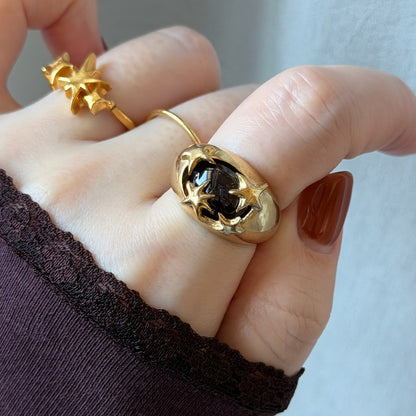 [ red garnet ] twinkle ring gold