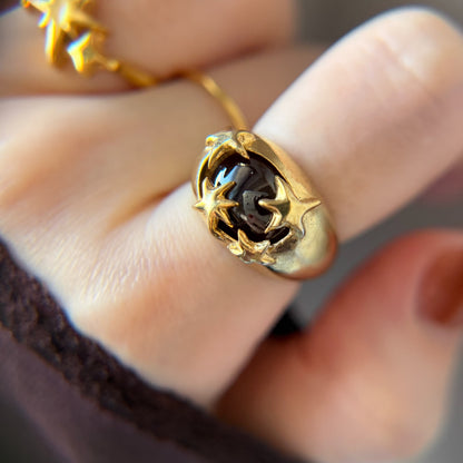[ red garnet ] twinkle ring gold