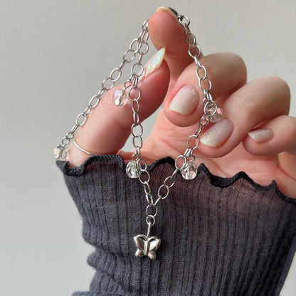 [ butterfly ] motif charm bracelet silver