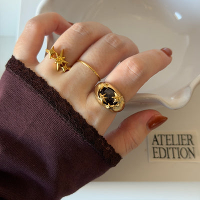 [ red garnet ] twinkle ring gold