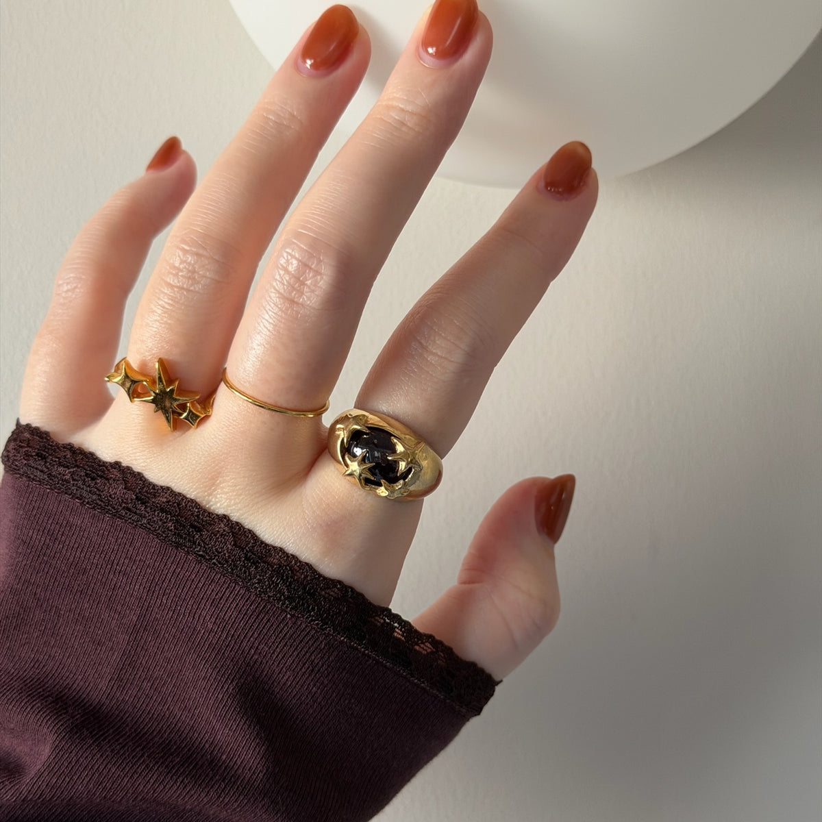[ red garnet ] twinkle ring gold