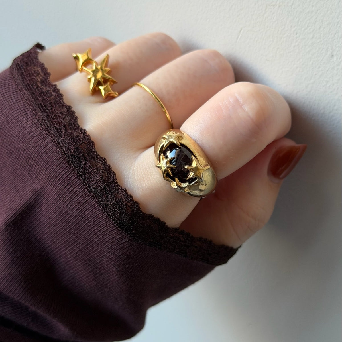 [ red garnet ] twinkle ring gold