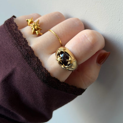 [ red garnet ] twinkle ring gold