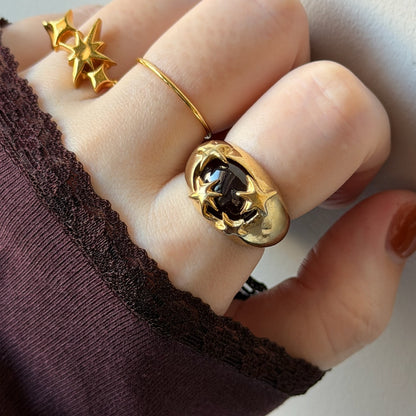 [ red garnet ] twinkle ring gold