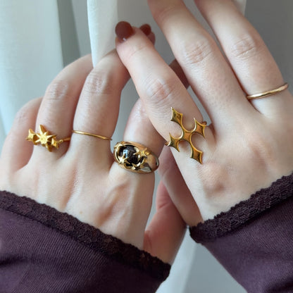 [ red garnet ] twinkle ring gold