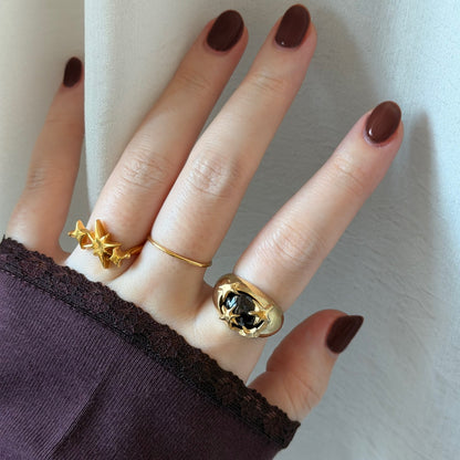 [ red garnet ] twinkle ring gold
