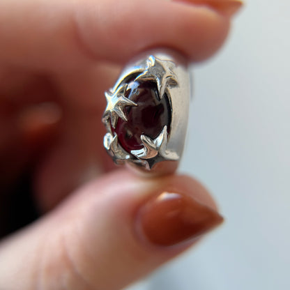[ red garnet ] twinkle ring silver