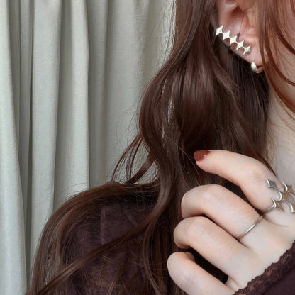 [ silver ] diamond line earcuff