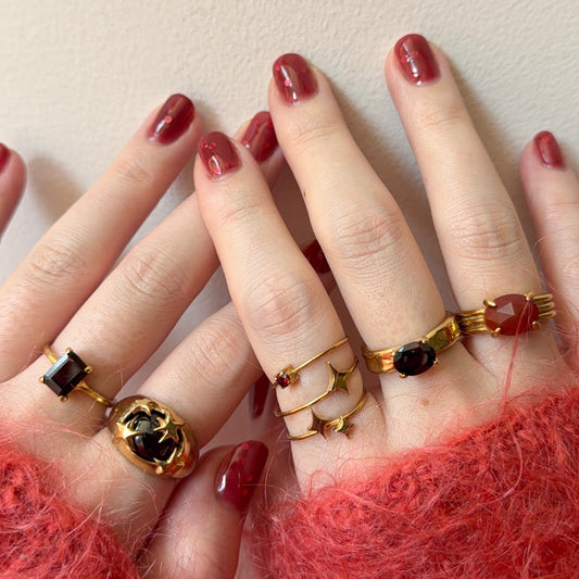 [ red agate ] trois gold