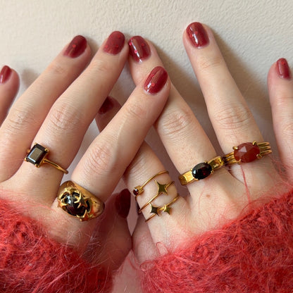[ red garnet ] twinkle ring gold