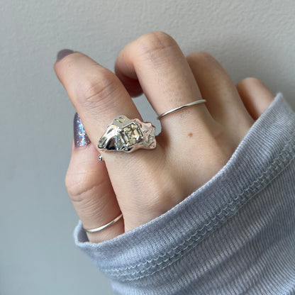 [ crystal shade ]  melt ring  silver