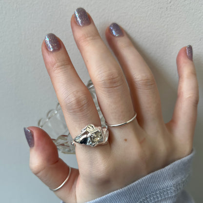 [ crystal shade ]  melt ring  silver