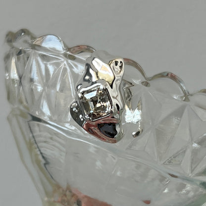 [ crystal shade ]  melt ring  silver